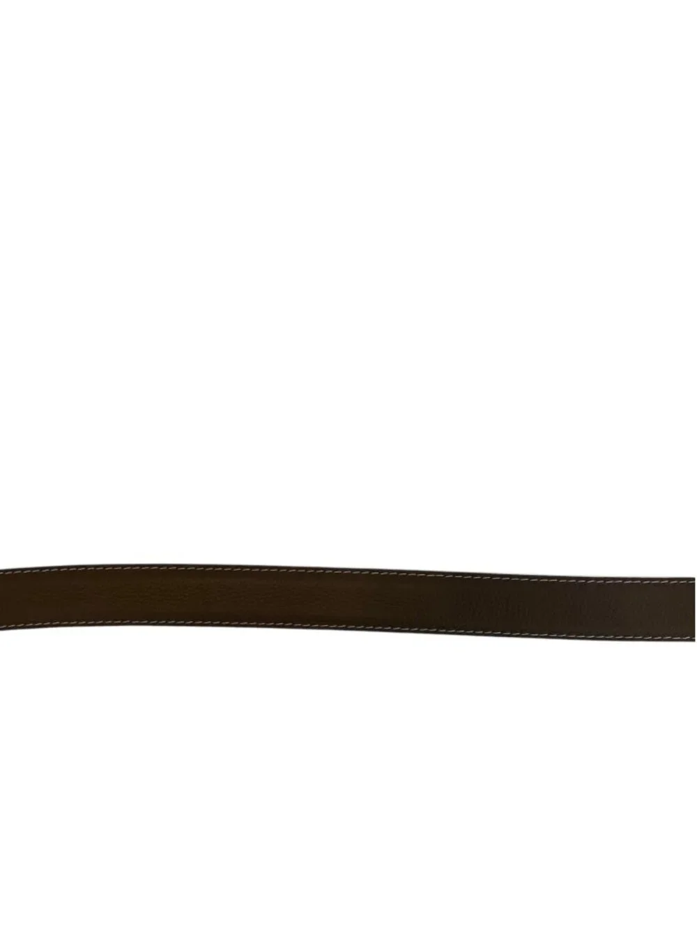 L.E.N. LEN Men's Genuine French Calf Leather Belt Brown with Pebble Grain USA 46
